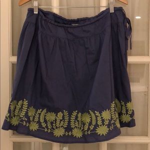 Purple  & green embroidered Garnet Hill skirt